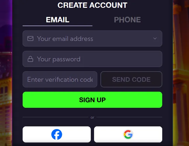 Choose a Registration Method.