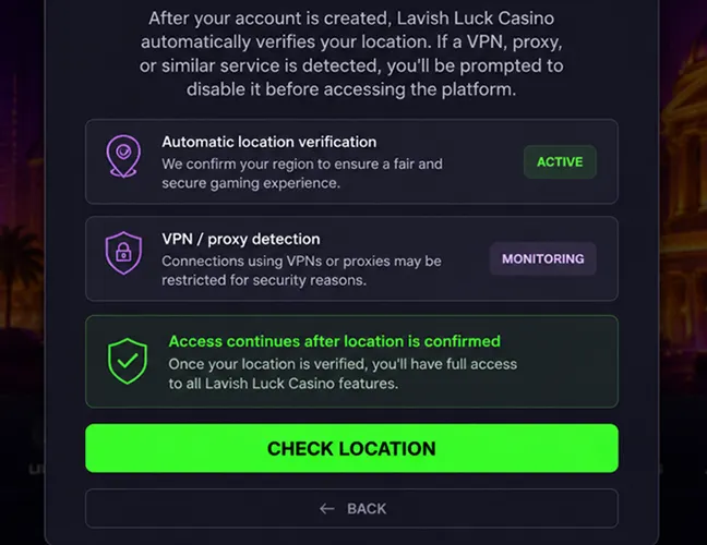 Pass the Location Check.