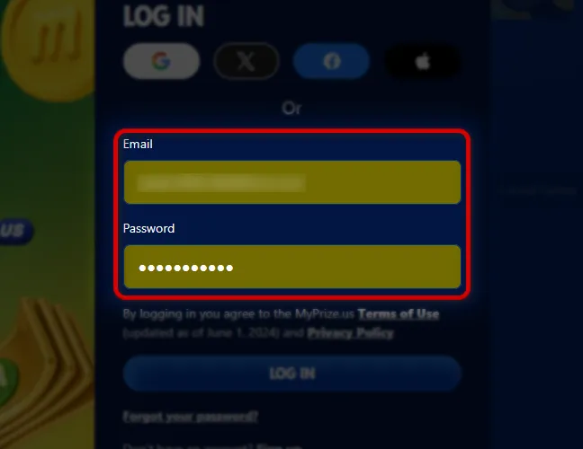 Enter Your Account Details.