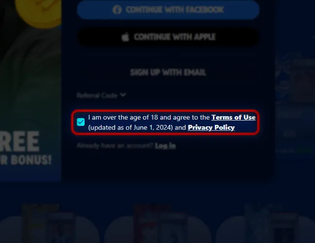 Accept the Terms and Conditions.