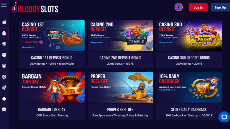 Bloody Slots Casino Promotions Screenshot