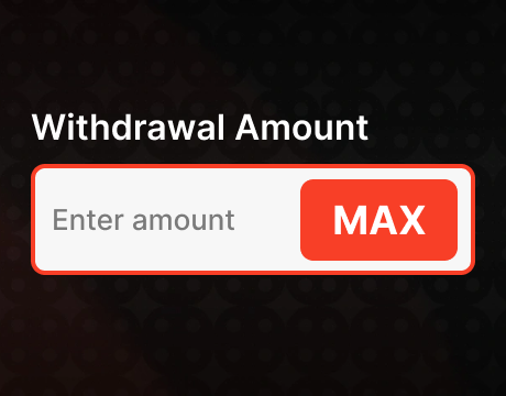 Enter the withdrawal amount and confirm