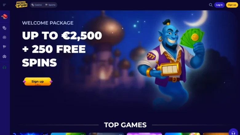 Morospin Casino Homepage Screenshot