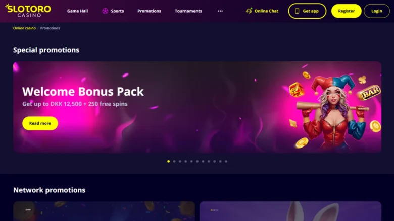 Slotoro Casino Bonuses Screenshot