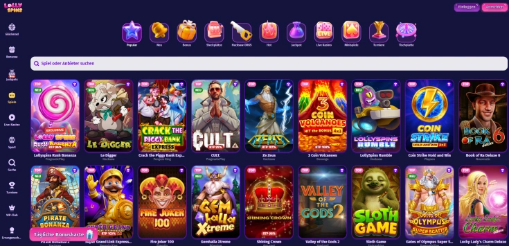Lollyspins Casino Spiel screenshot