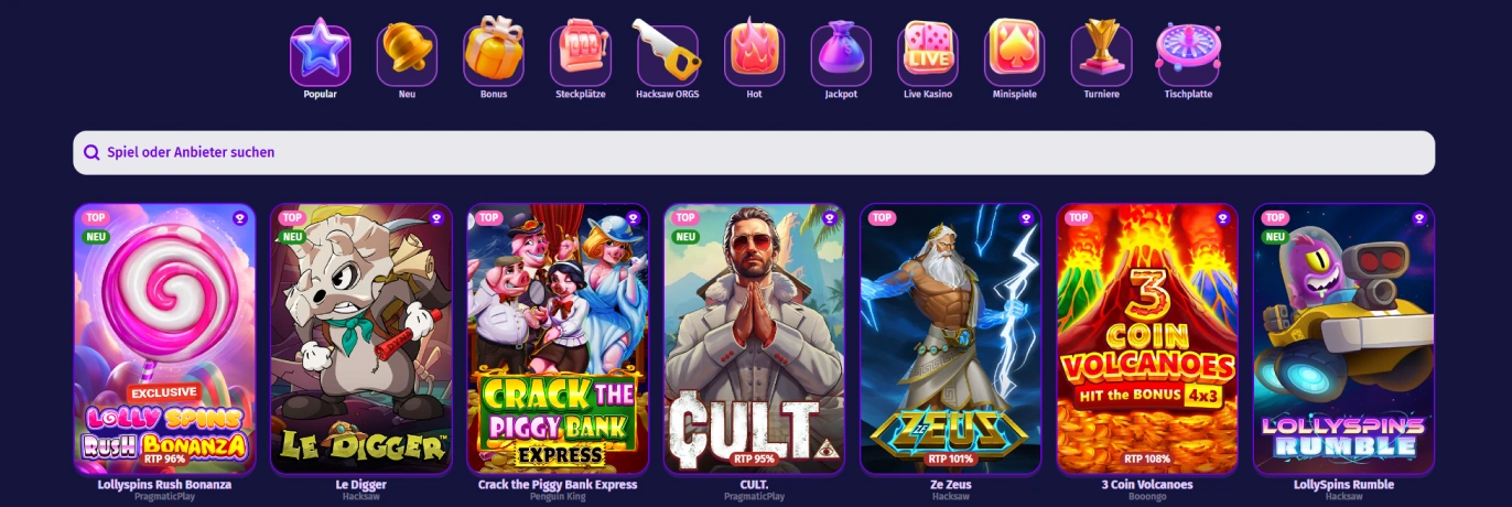 Lollyspins Spielebibliothek und Software-Anbieter