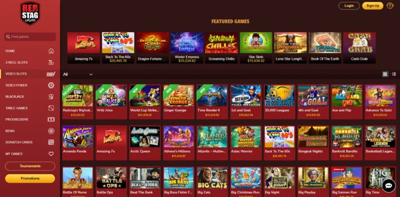 Red Stag Casino games page