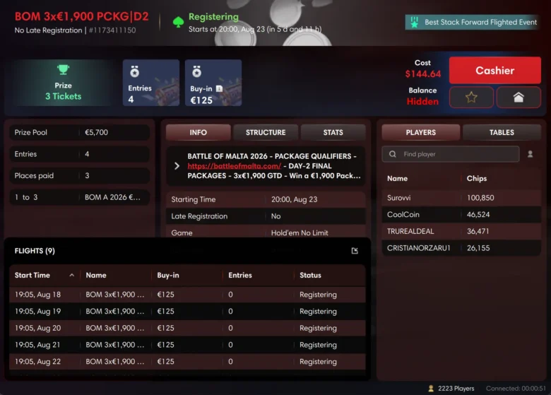 Battle of Malta Autumn Qualifiers Package