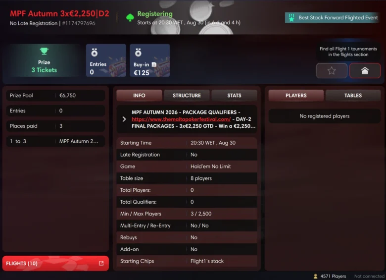 €2,250 Package Satellites to the Battle of Malta Autumn on RedStar Poker
