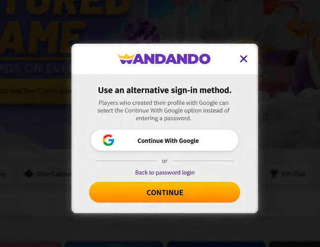 Use an alternative sign-in method.