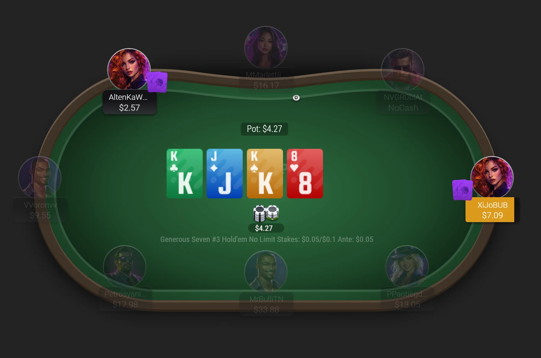 JackPoker Cash Game Table
