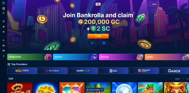 BankRolla Casino main webpage