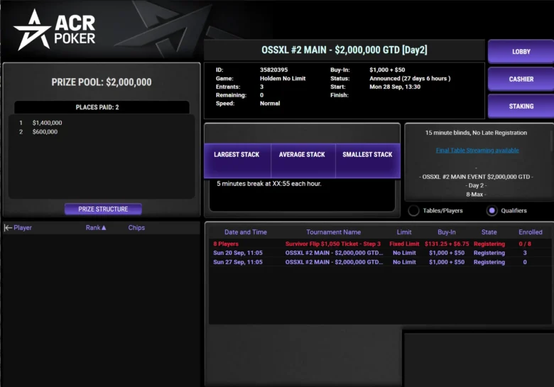 $1,050 OSSXL #2 MAIN