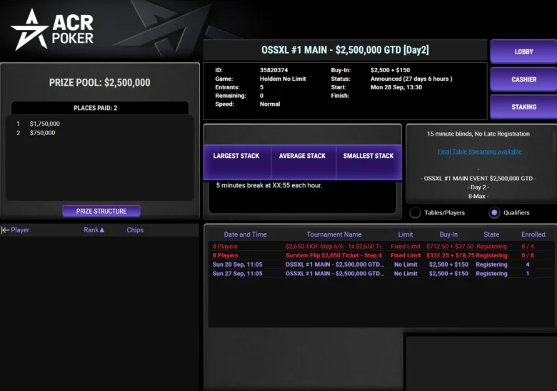 $2,650 OSSXL #1 MAIN