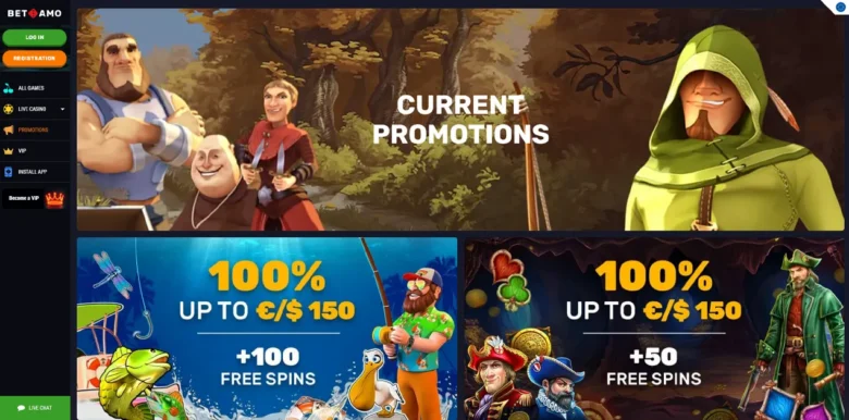 Betamo Casino promotions page