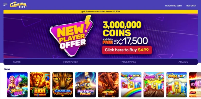 Carnival Citi Casino main webpage