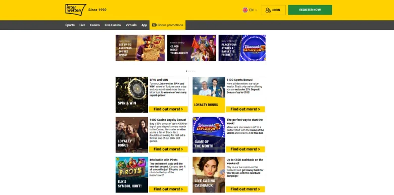 Interwetten Casino promotions page
