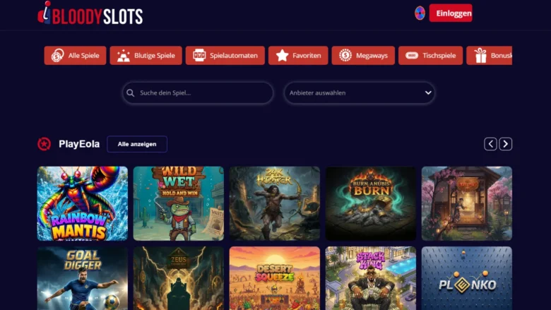 BloodySlots Casino-Bereich