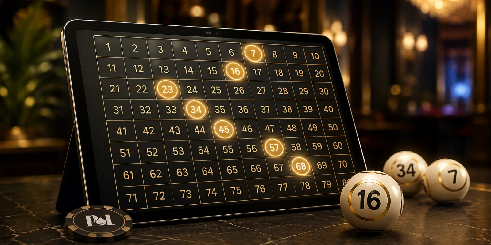 Best Keno Numbers with highlighted number patterns and lottery balls