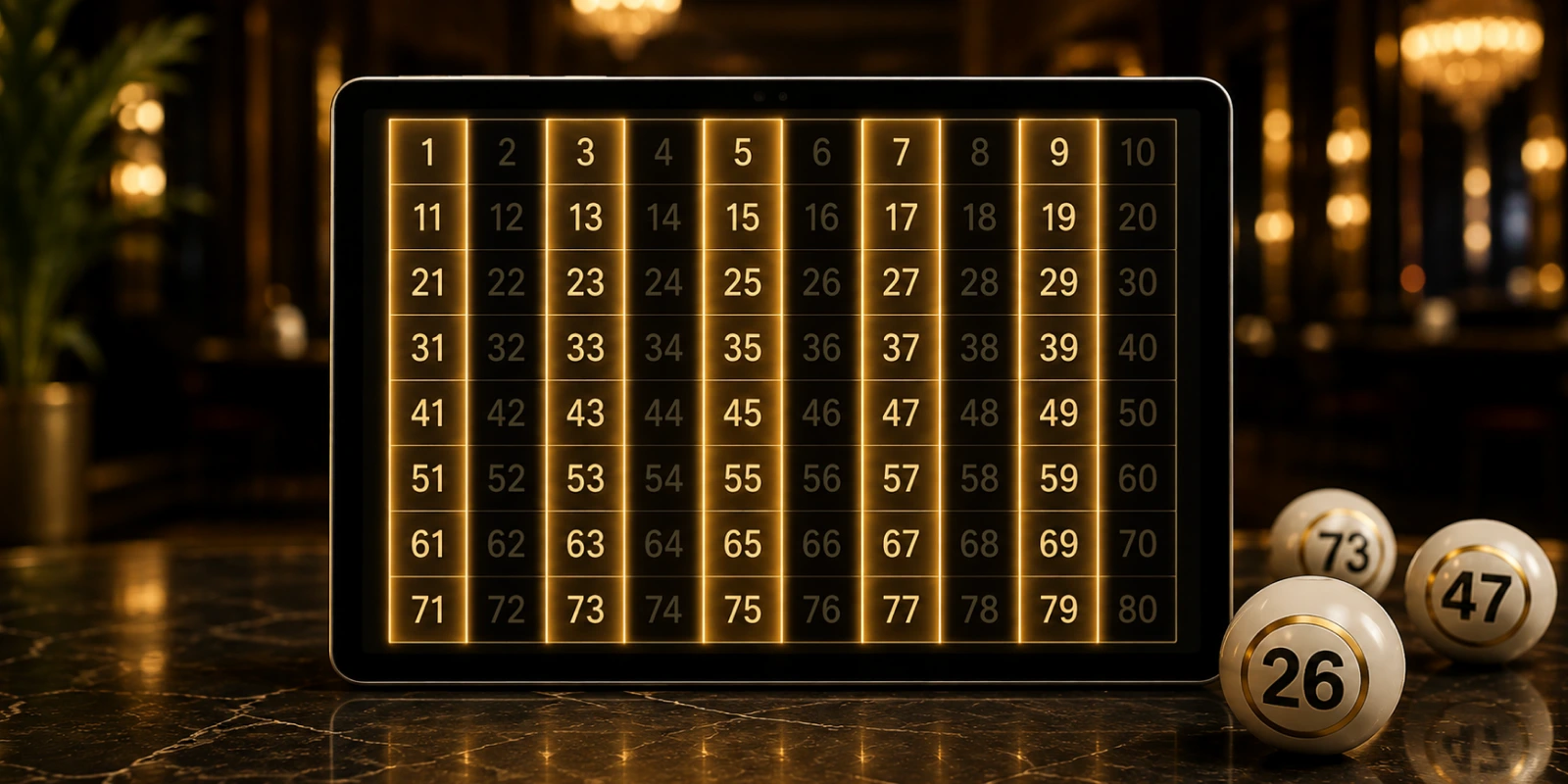 Common winning number patterns on a Keno grid