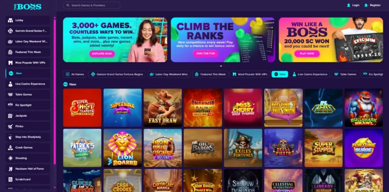 The Boss Social Casino new slots page