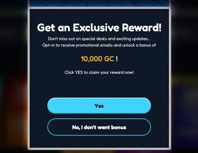 Claim the first daily bonus