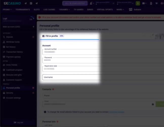 Complete your profile.