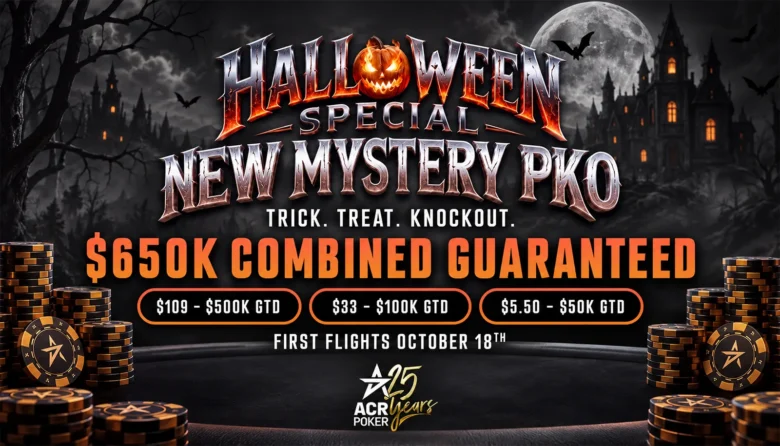 ACR Poker: Three HALLOWEEN Mystery PKO Tournaments With $650K GTD