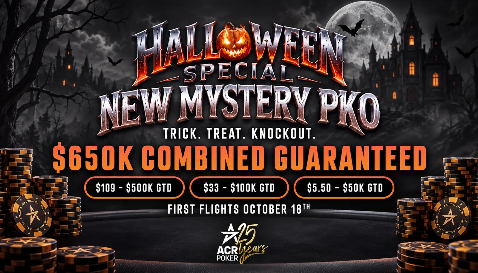 Treats Without Tricks: ACR Poker Hosts Three Halloween Mystery PKO