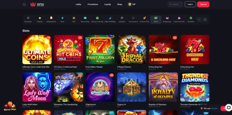 SpinEmpire Casino games page