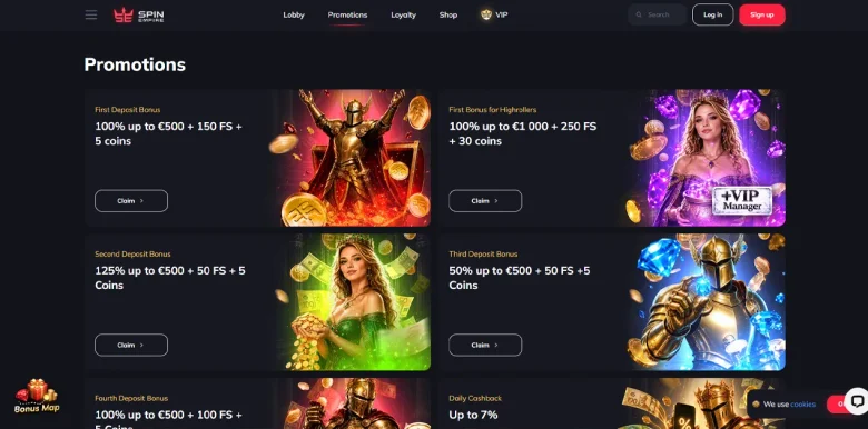 SpinEmpire Casino promotions page
