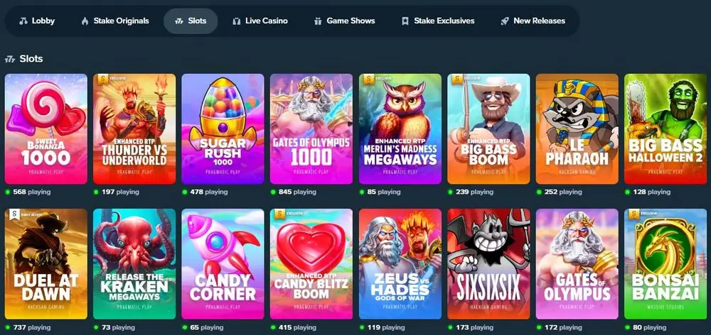 Online-Spiele im Stake Casino