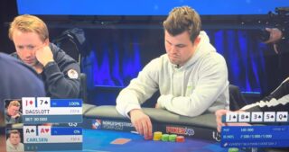 magnus carlsen bluffs with Aces AA