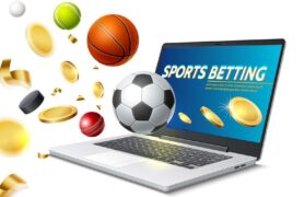 Sports betting on laptop