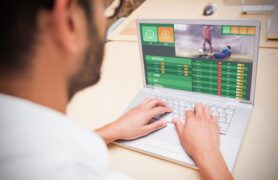 Sports betting options on laptop