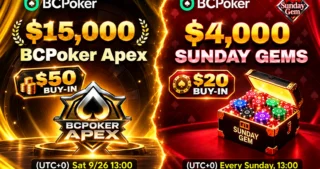 BCPoker Apex and Sunday Gems on BCPoker