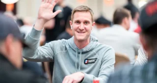 Brad Owen is welcoming the camera during the tournament.