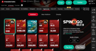 New Spin & Go Lobby on PokerStars.