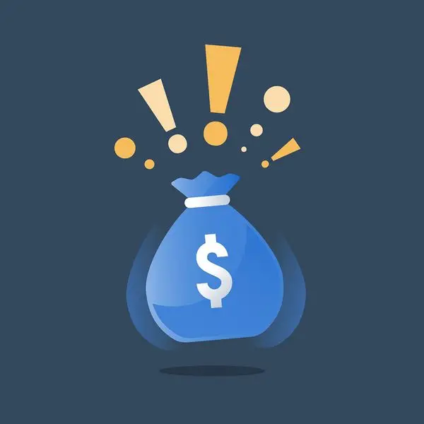 bag of dollars as bonus