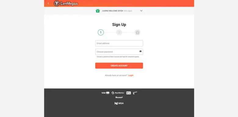 LeoVegas Casino Sign Up