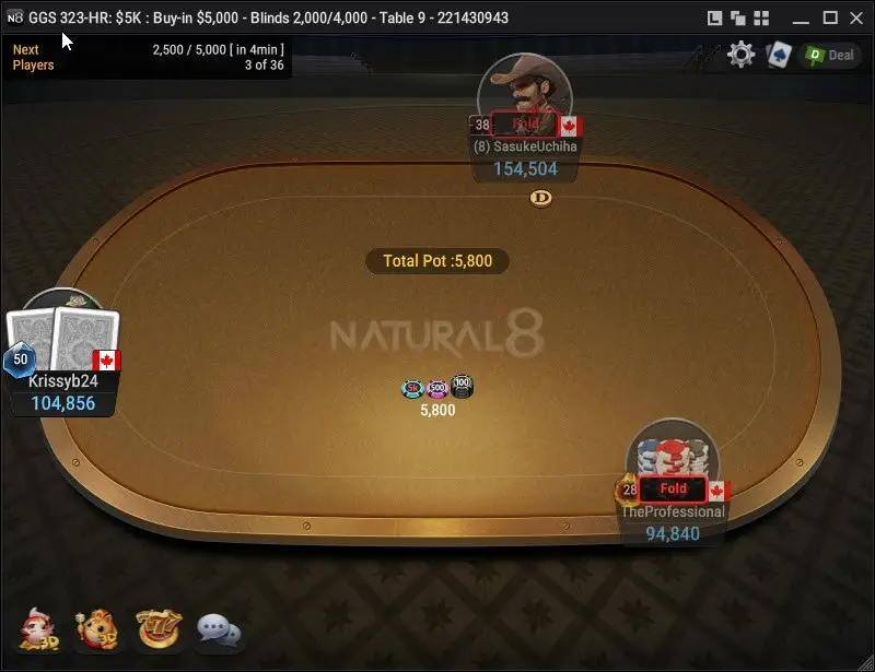 Natural8 poker app table