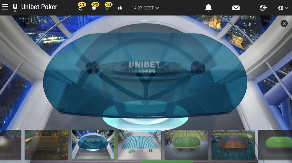 Table selection and background options