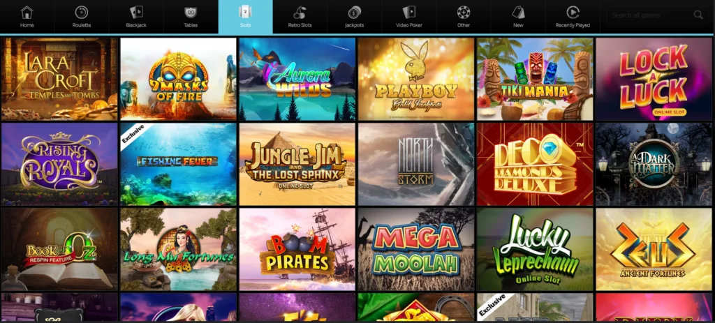 Betway Casino Slots lobby