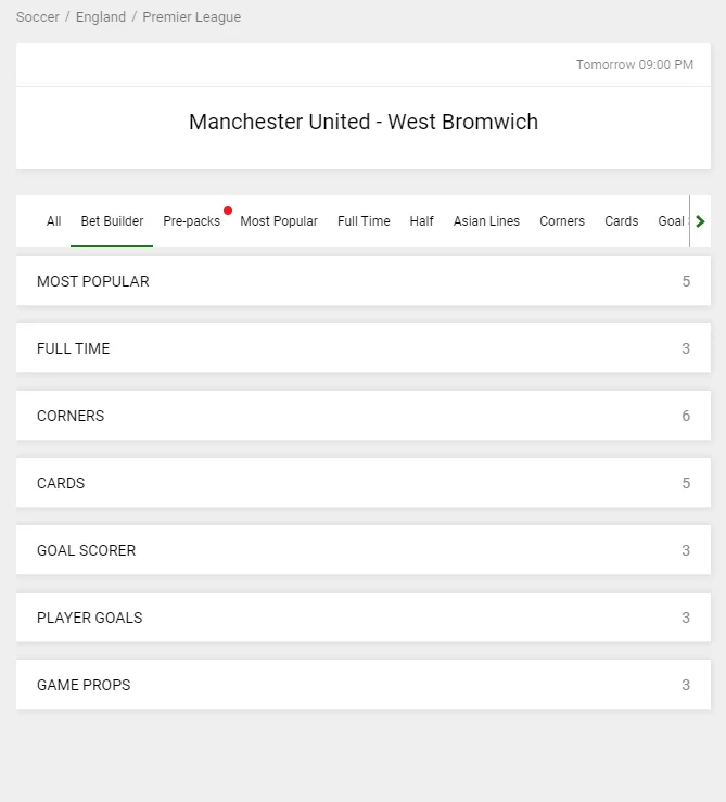 Unibet Bet Builder