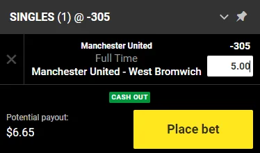 Unibet Betting Slip Single