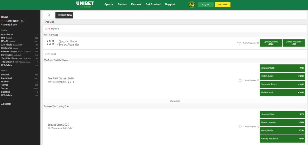 Unibet Sportsbook Main Page / Home / Main Lobby - NJ - USA Version