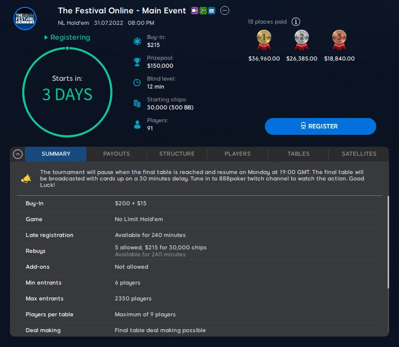 Structure Main Event