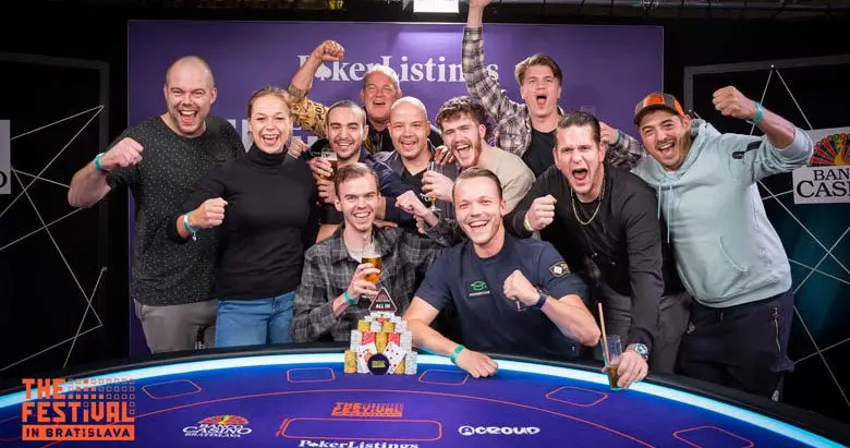 The Festival Bratislava winner Michel Molenaar with friends.