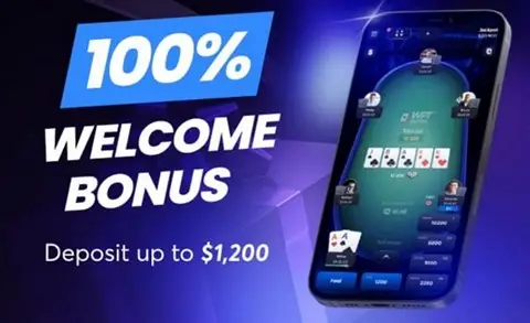 WPT Global. 100% welcome bonus. Deposit up to $1200.
