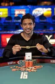 Timothy Adams winning a bracelet.